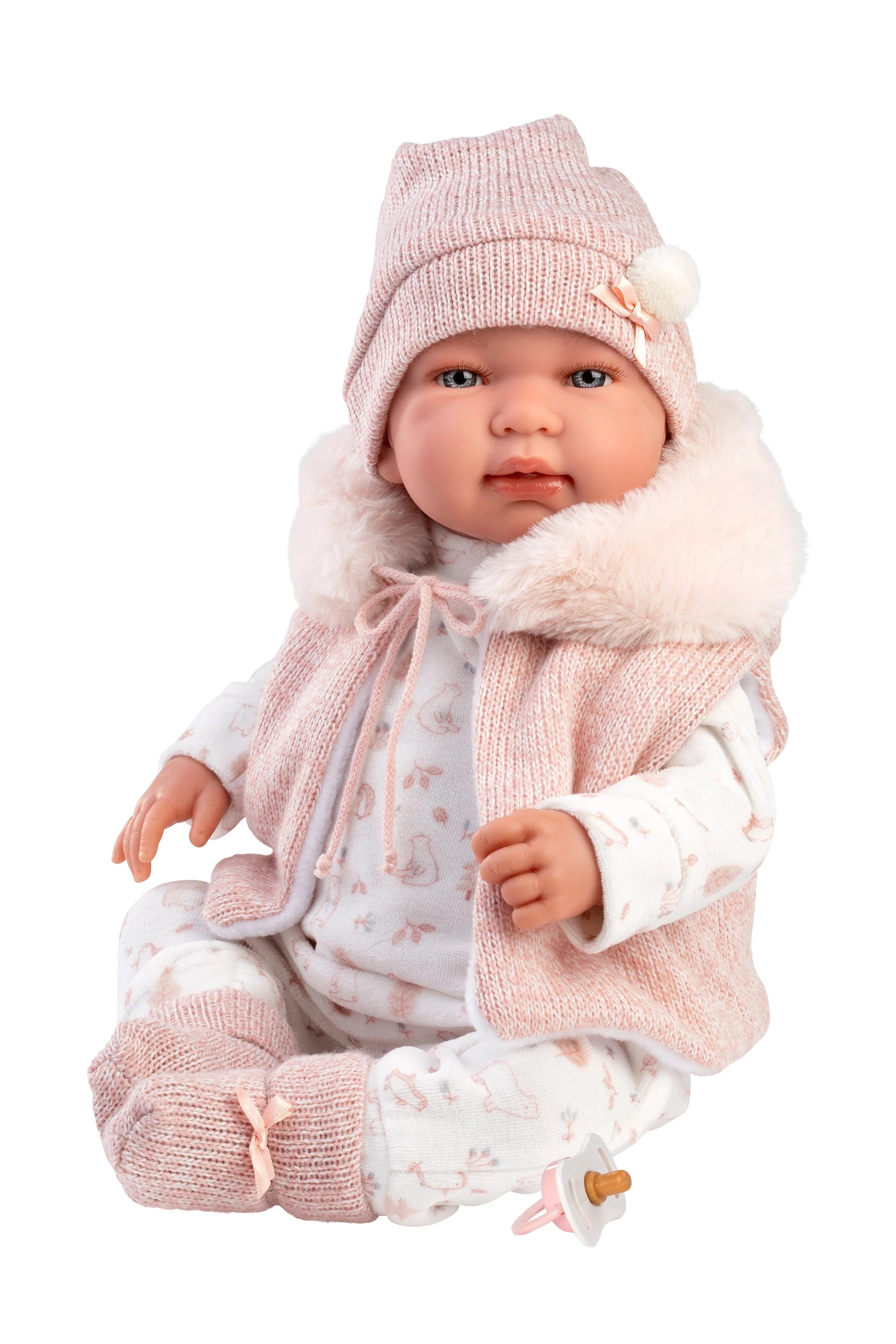 Crying Doll with Pink Outfit & Matching Accessories 44cm