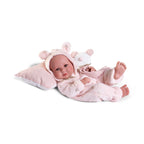 Weighted Newborn Baby Doll in Pink Teddy Bear Outfit 42cm