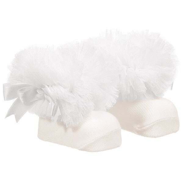 Baby Girls Tutu Ankle Socks - Ivory