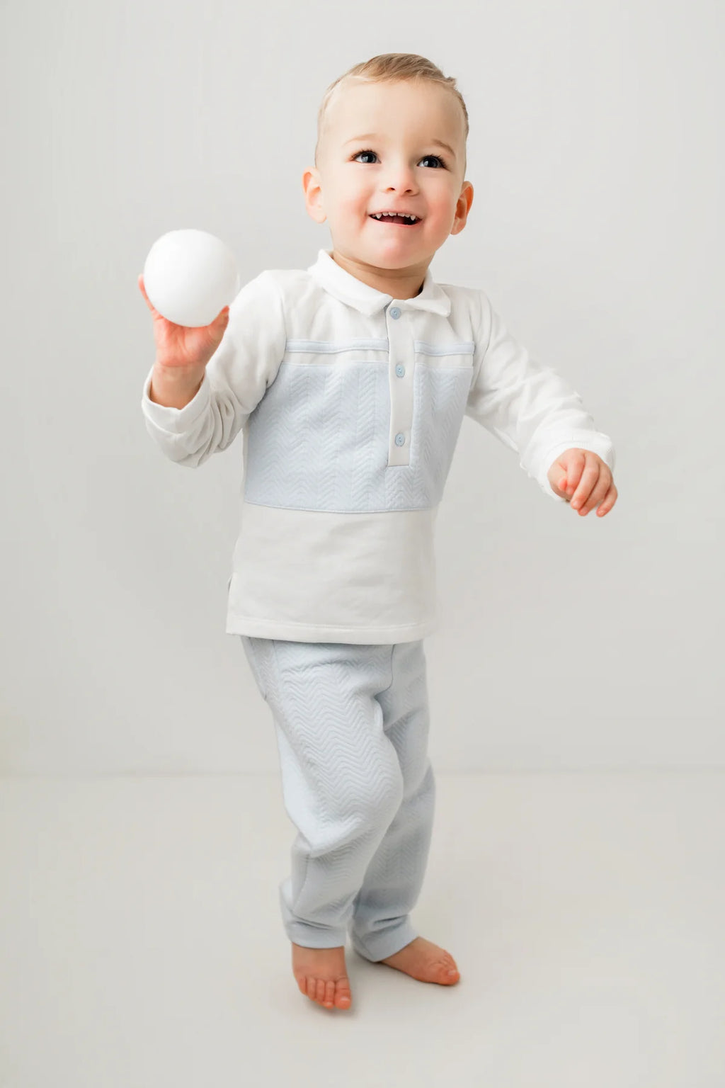 AW25 Pastels & Co Boys Cooper Blue Polo Top & Trouser Set