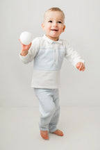 AW25 Pastels & Co Boys Cooper Blue Polo Top & Trouser Set