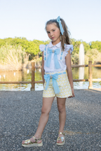 SS26 Naxos Girls Yellow & Blue Tulle Short Set