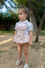 SS26 Naxos Girls Shirt & Pink Jacquard Romper