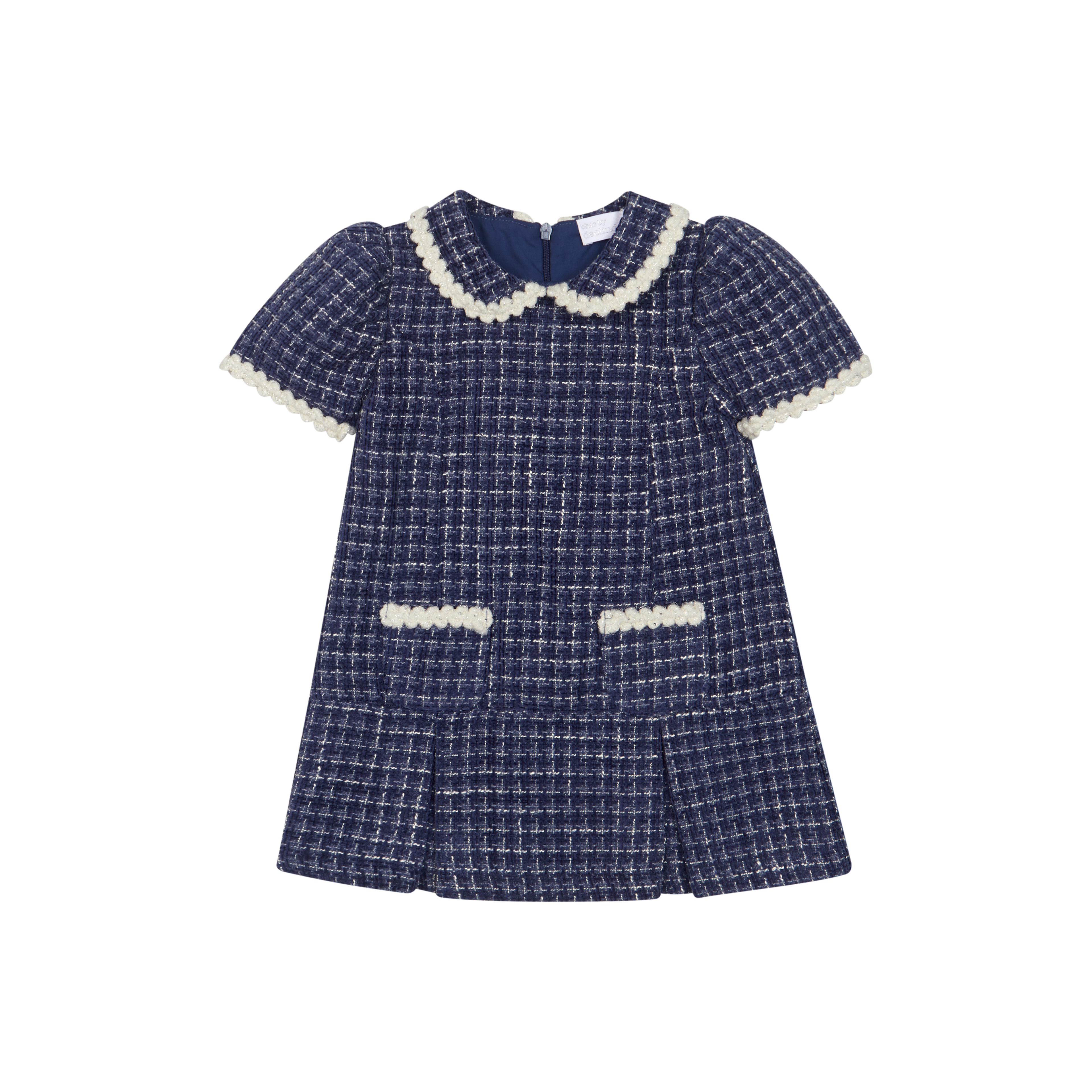 AW26 Deolinda by Chic Navy Tweed A-Line Dress