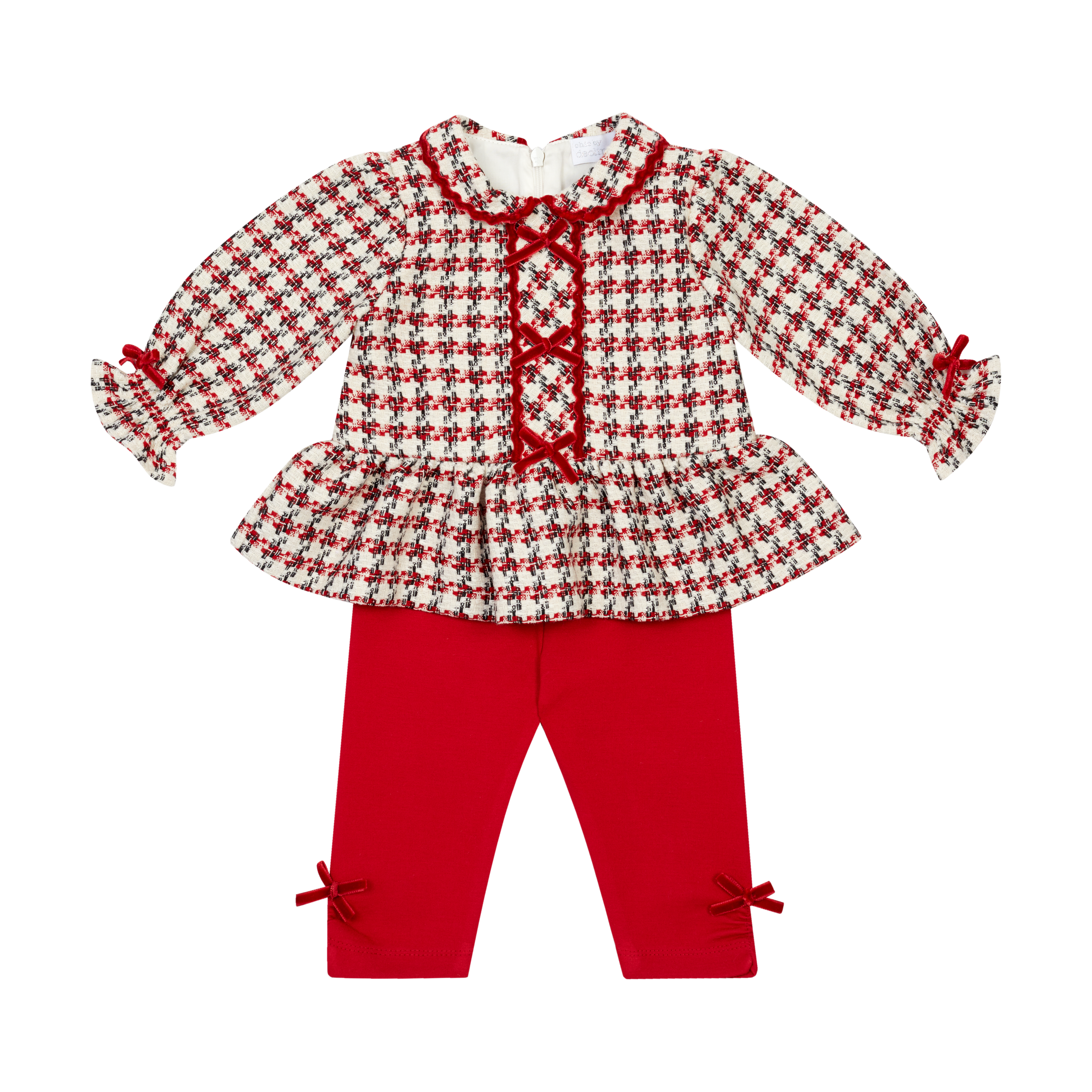 AW26 Deolinda by Chic Ivory & Red Tartan Legging Set