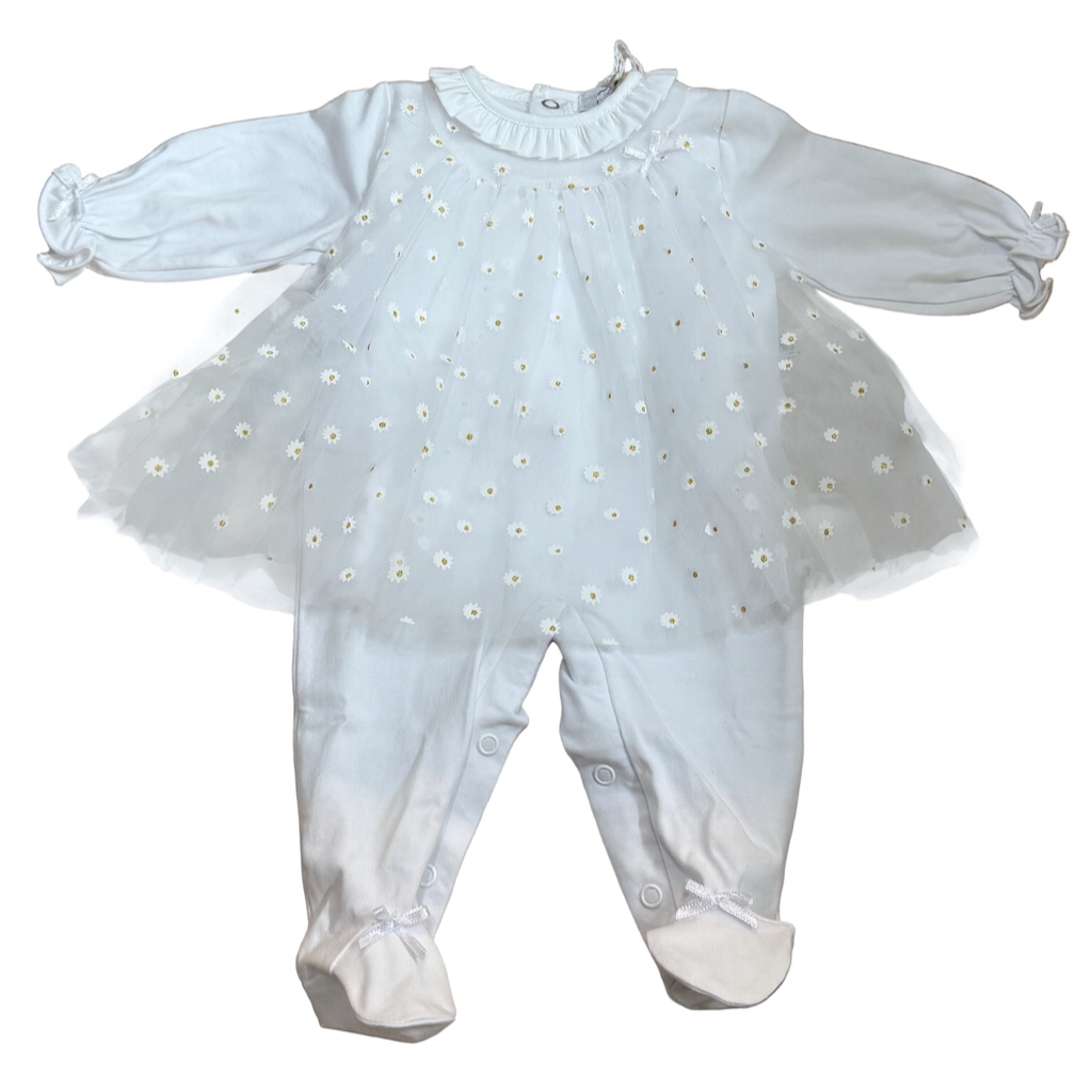 Deolinda by Chic Girls White Daisy Babygrow DBV24108