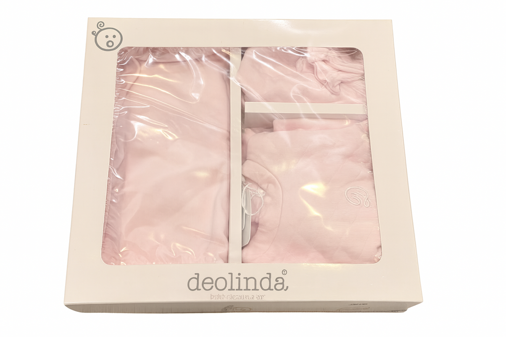 Deolinda Girls Pink Babygrow, Hat, Blanket and Mittens Box Set DBI232200