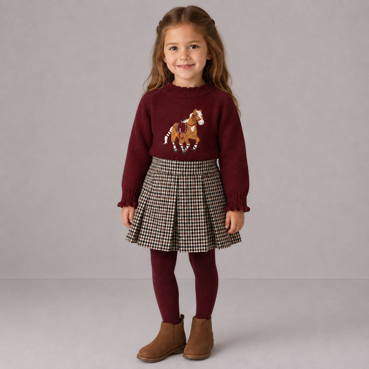 Pre Order AW26 Deolinda Balmoral Knit Top and Skirt Set