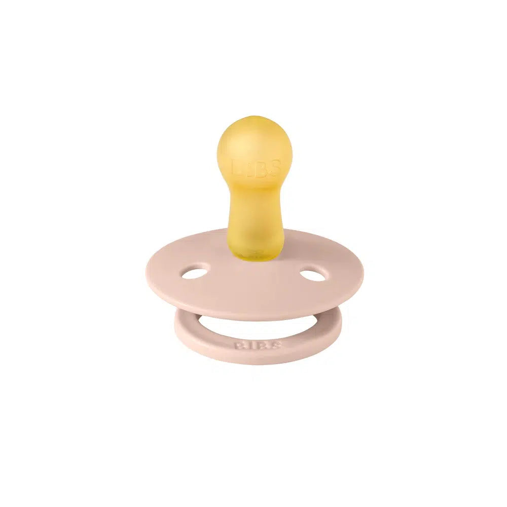 BIBS Colour Round Soother / Dummy 2 Pack Latex – Ivory & Blush (Size 1, 0+ Months) [110256]