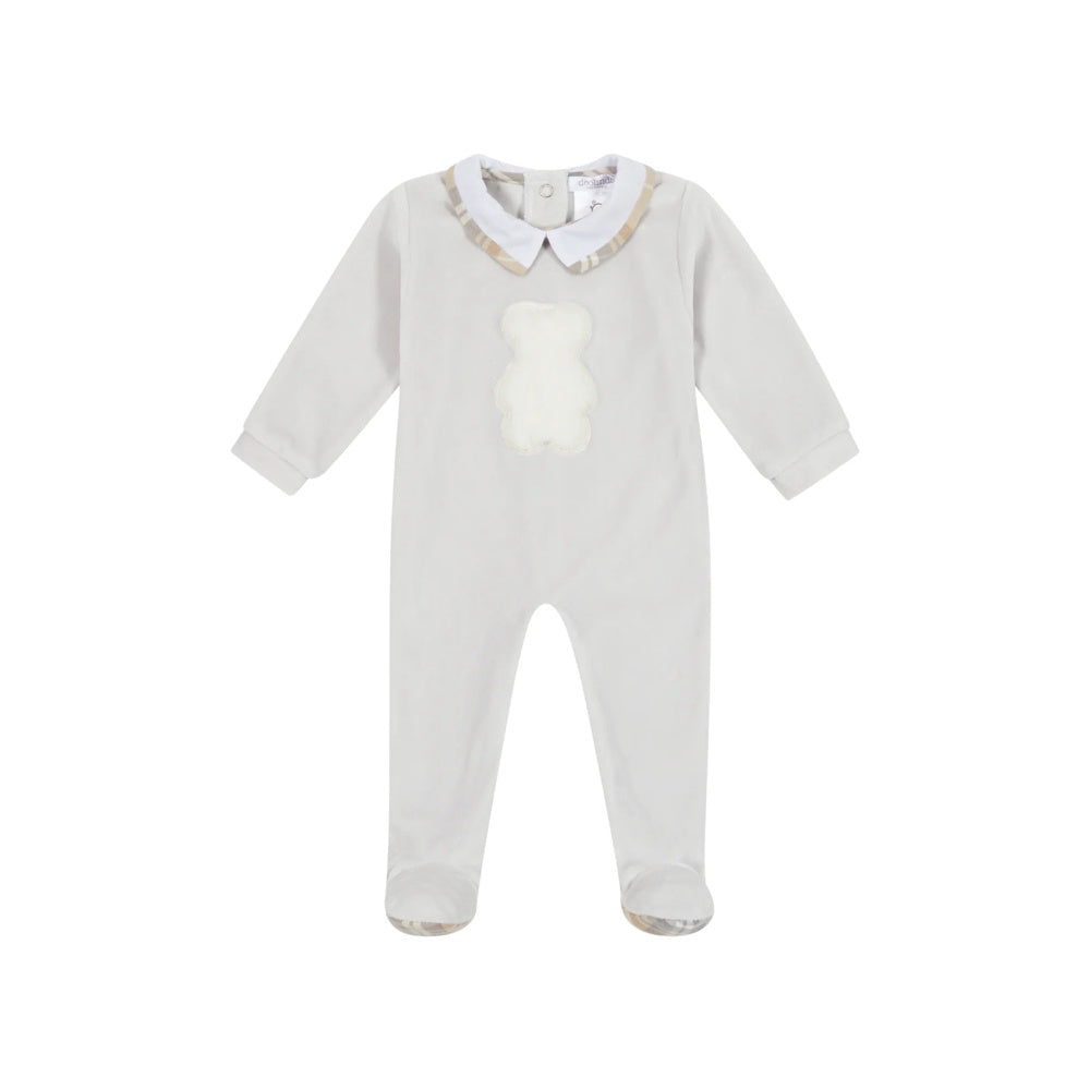 Deolinda Unisex Grey Teddy Babygrow DBI24133