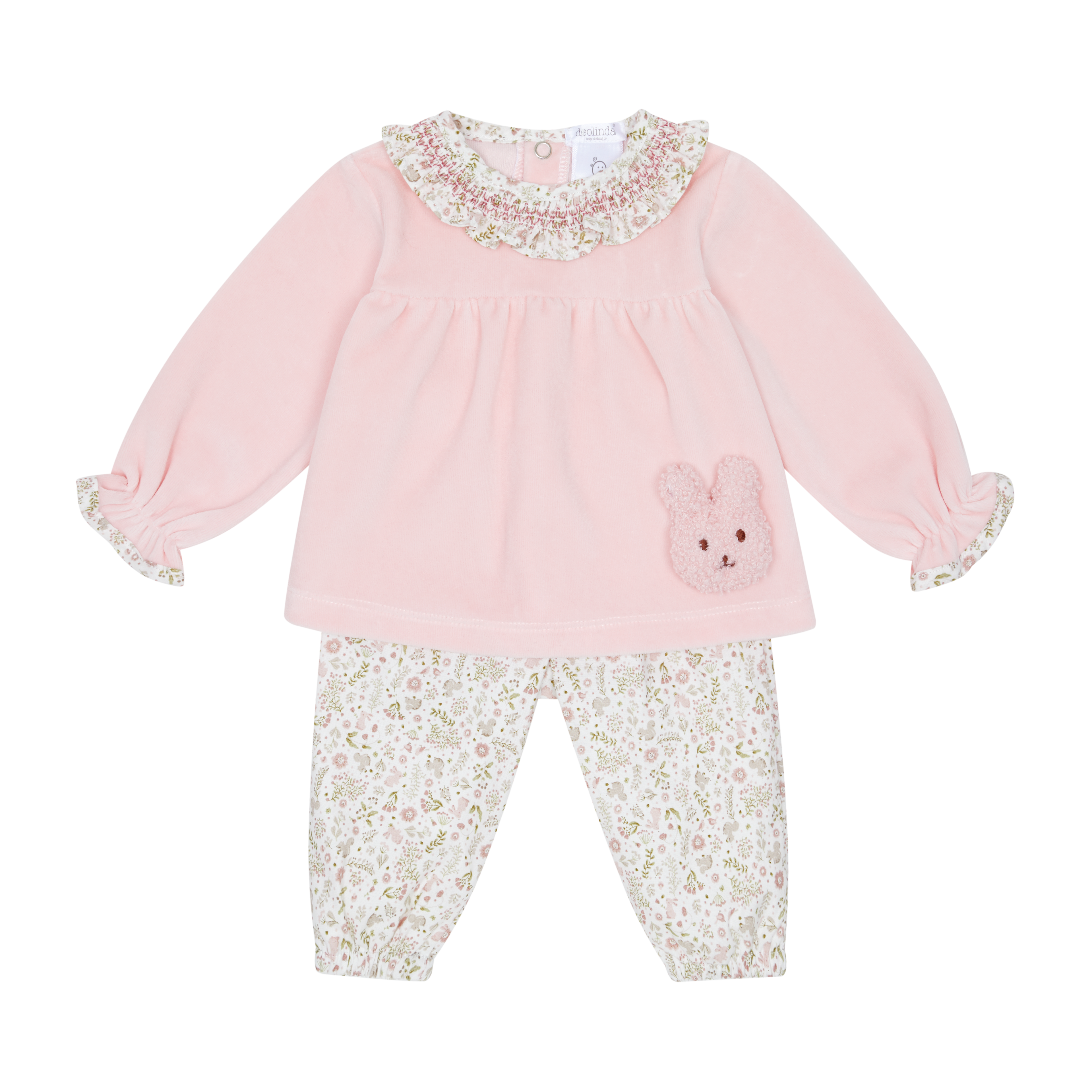 AW25 Deolinda Girls Pink Bunny Floral 2 Piece Set