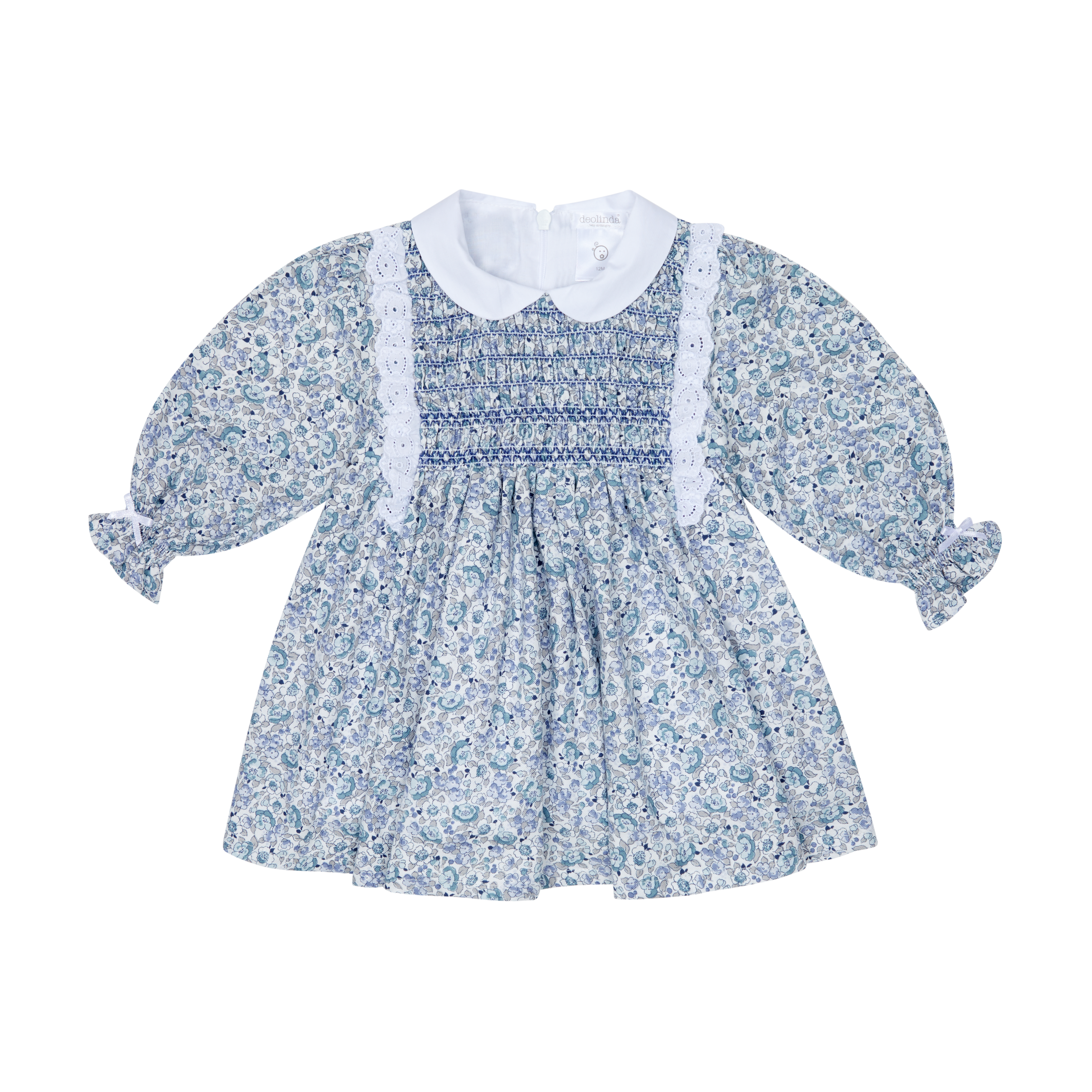AW25 Deolinda Girls Blue Floral Smocked Dress