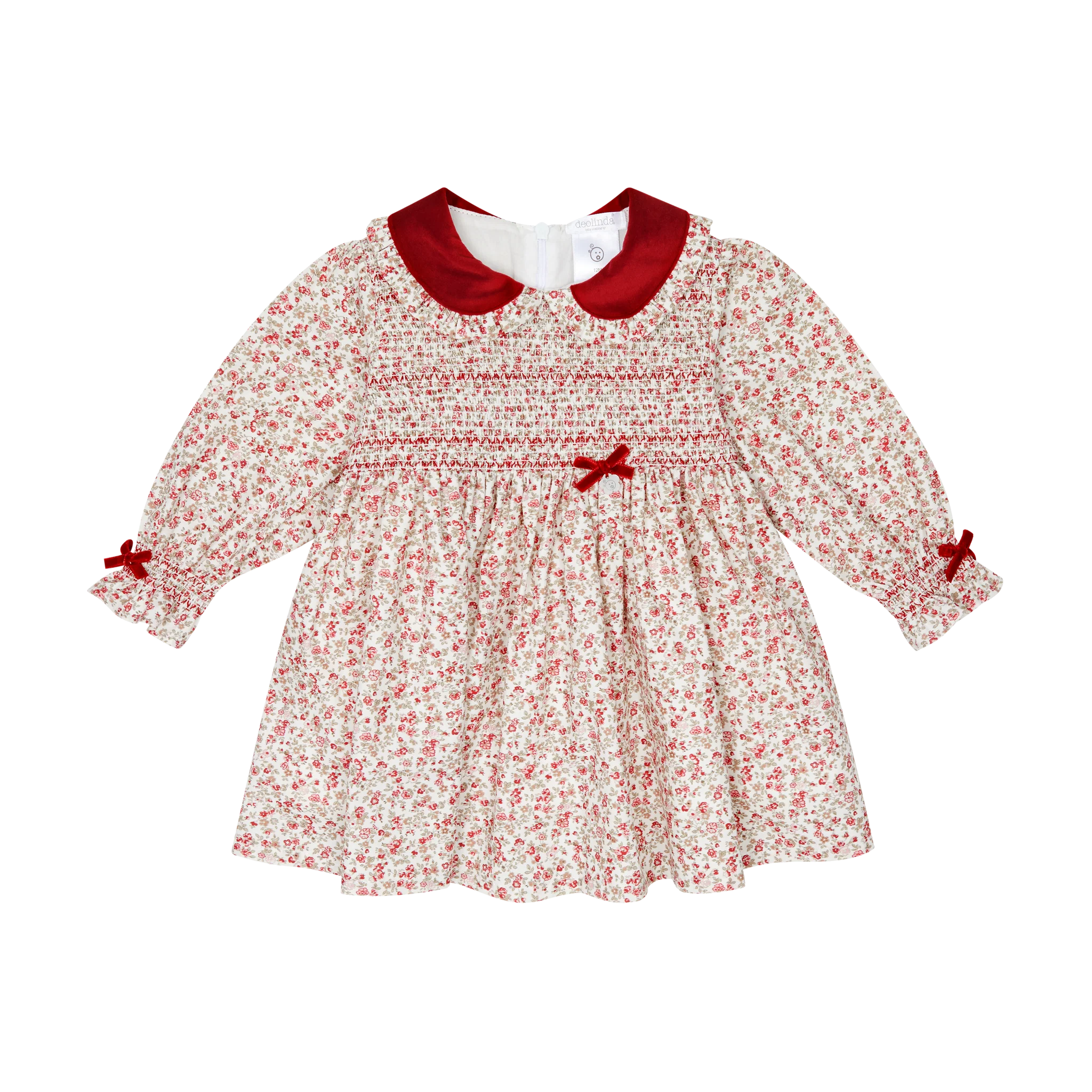 AW25 Deolinda Red Floral Smocked Dress