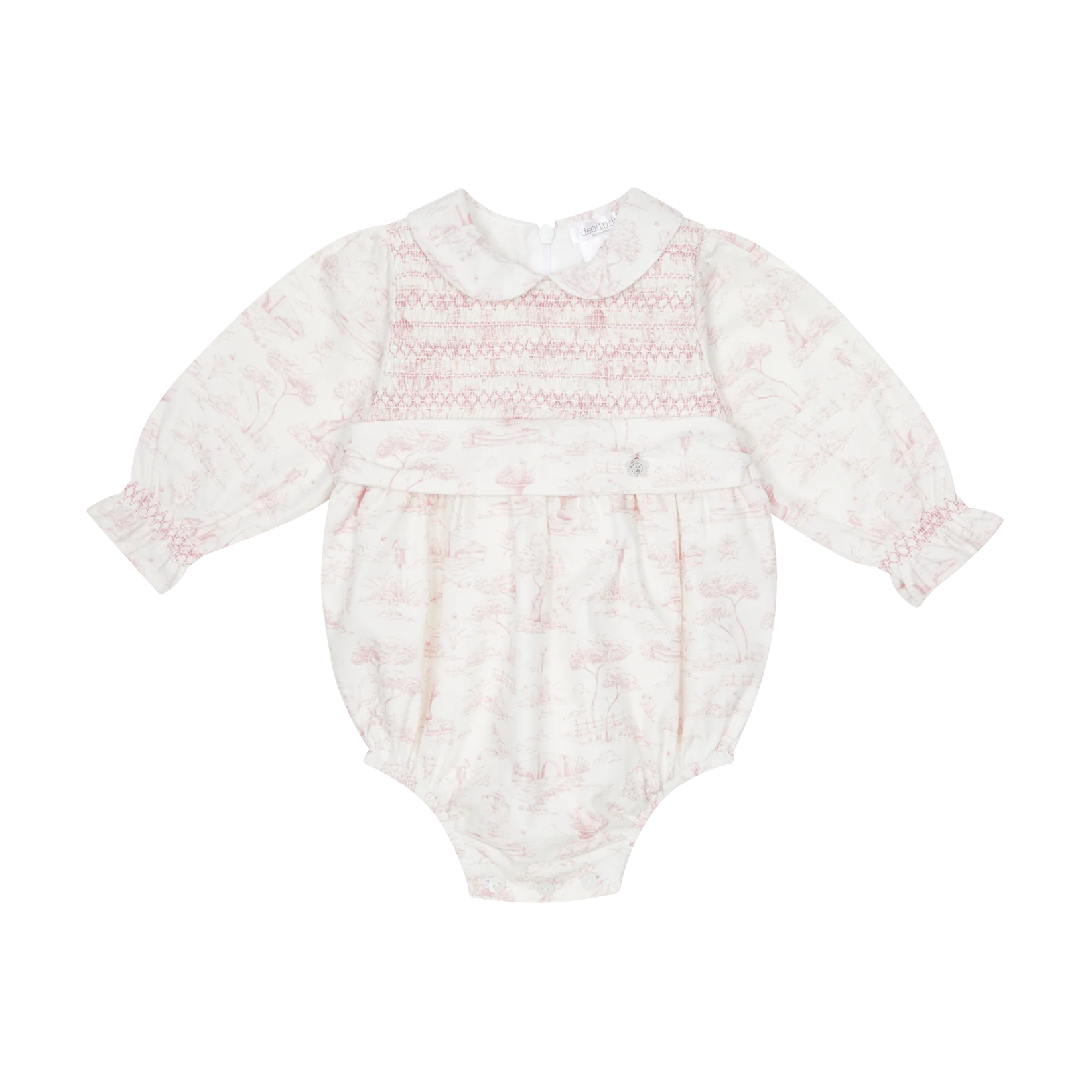 AW25 Deolinda Girls Off White & Pink Smocked Romper