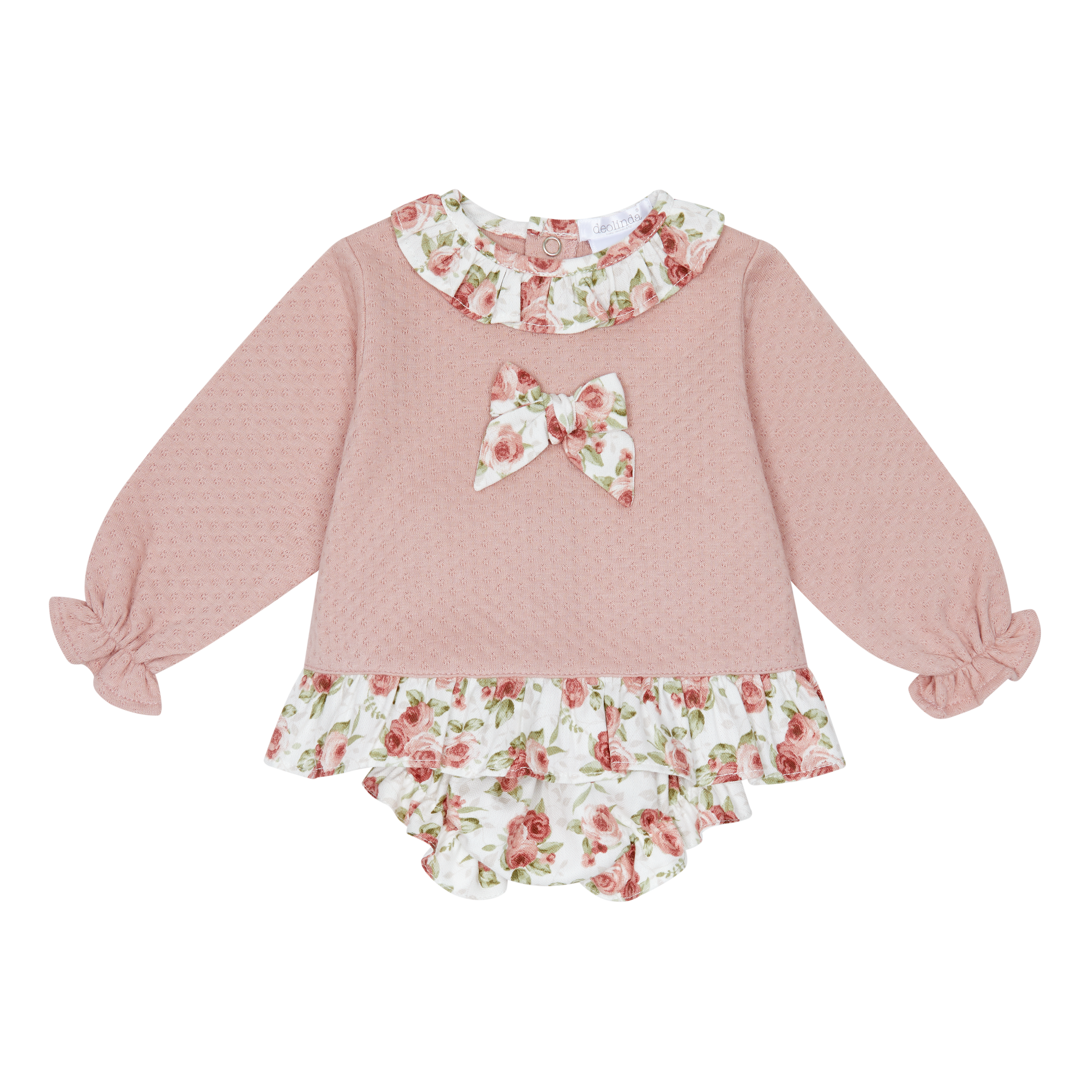 AW25 Deolinda Girls Pink Floral Jam Pant Set