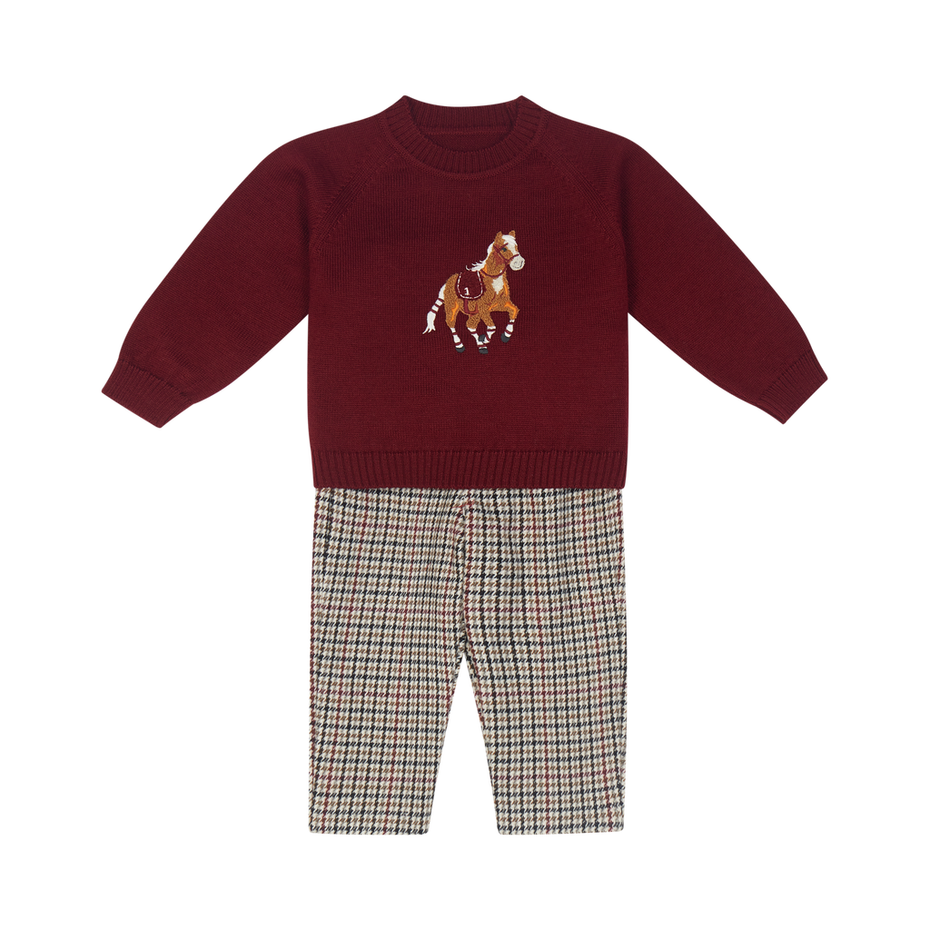 AW26 Boys Deolinda Balmoral Horse Knit Top & Trouser Set
