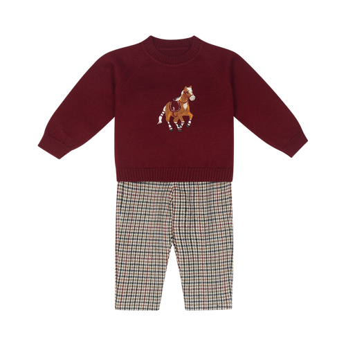 AW26 Boys Deolinda Balmoral Horse Knit Top & Trouser Set