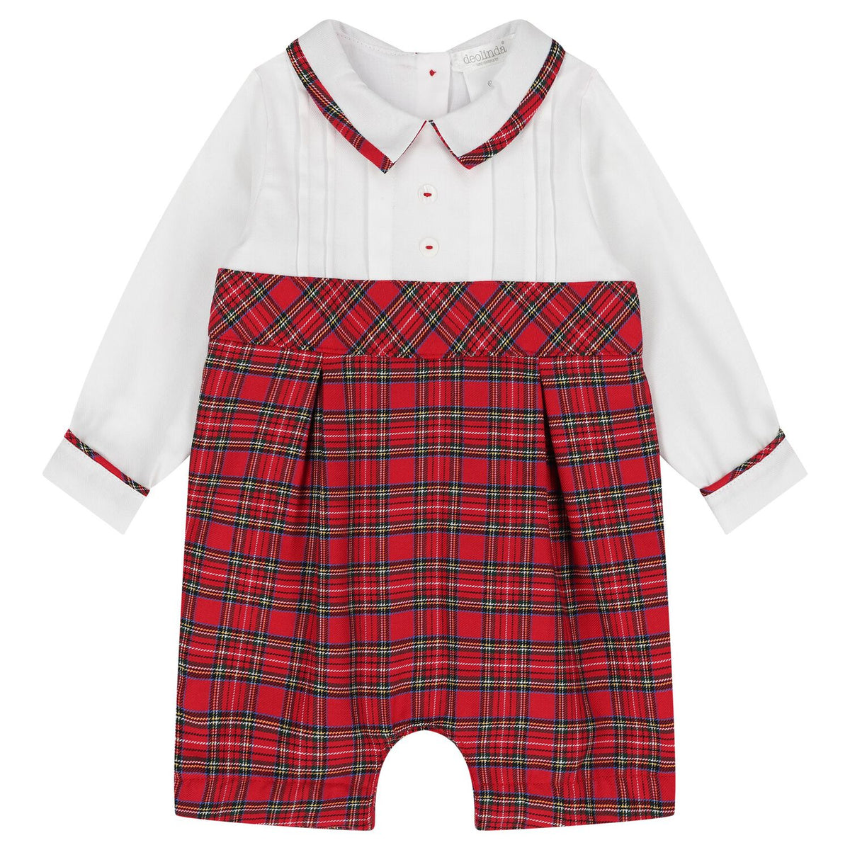 AW26 Deolinda Boys Tartan Red Romper