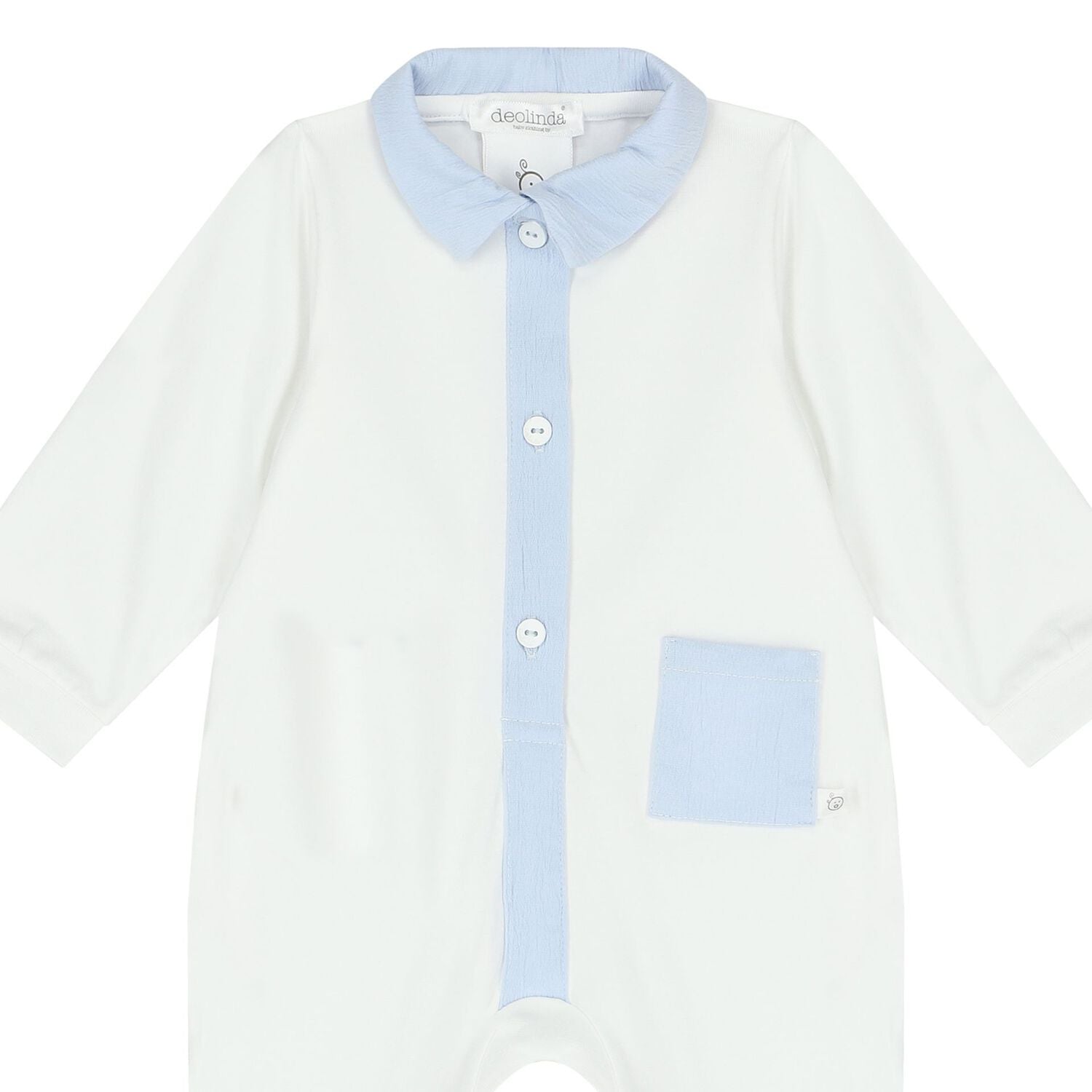 Deolinda Boys White & Blue Babygrow DBV24129