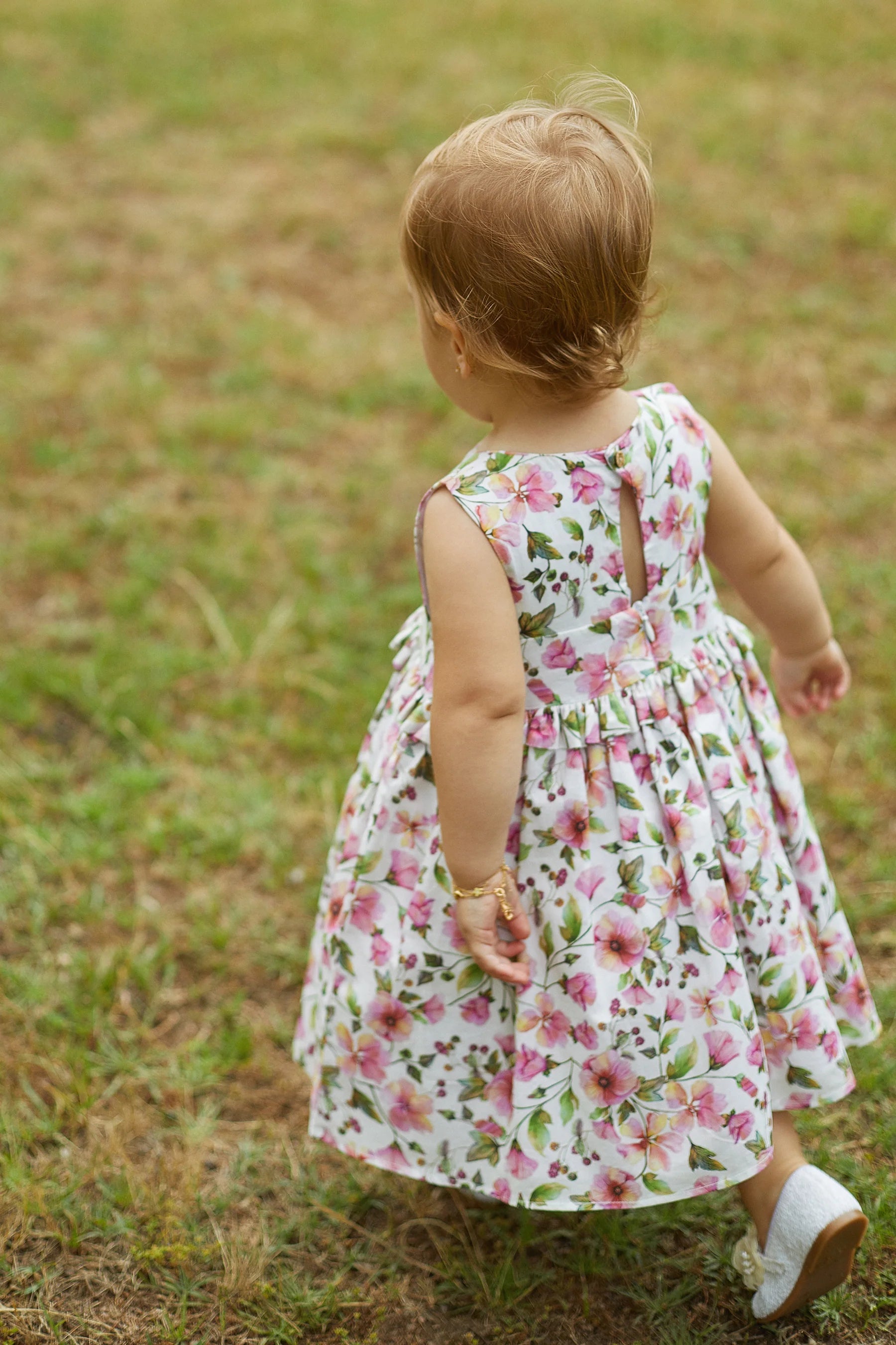 Deolinda Girls Dusky Pink Floral Dress