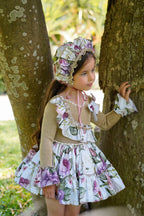 AW25 Ela Confeccion Girls Floral Dress & Matching Bonnet