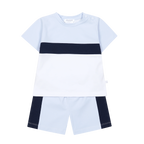 SS26 Deolinda Boys Navy & Baby Blue Contrast Short Set