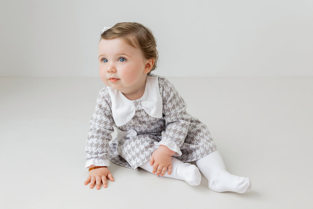 Pre Order Pastels & Co Girls Chevron Charcoal Ella Dress