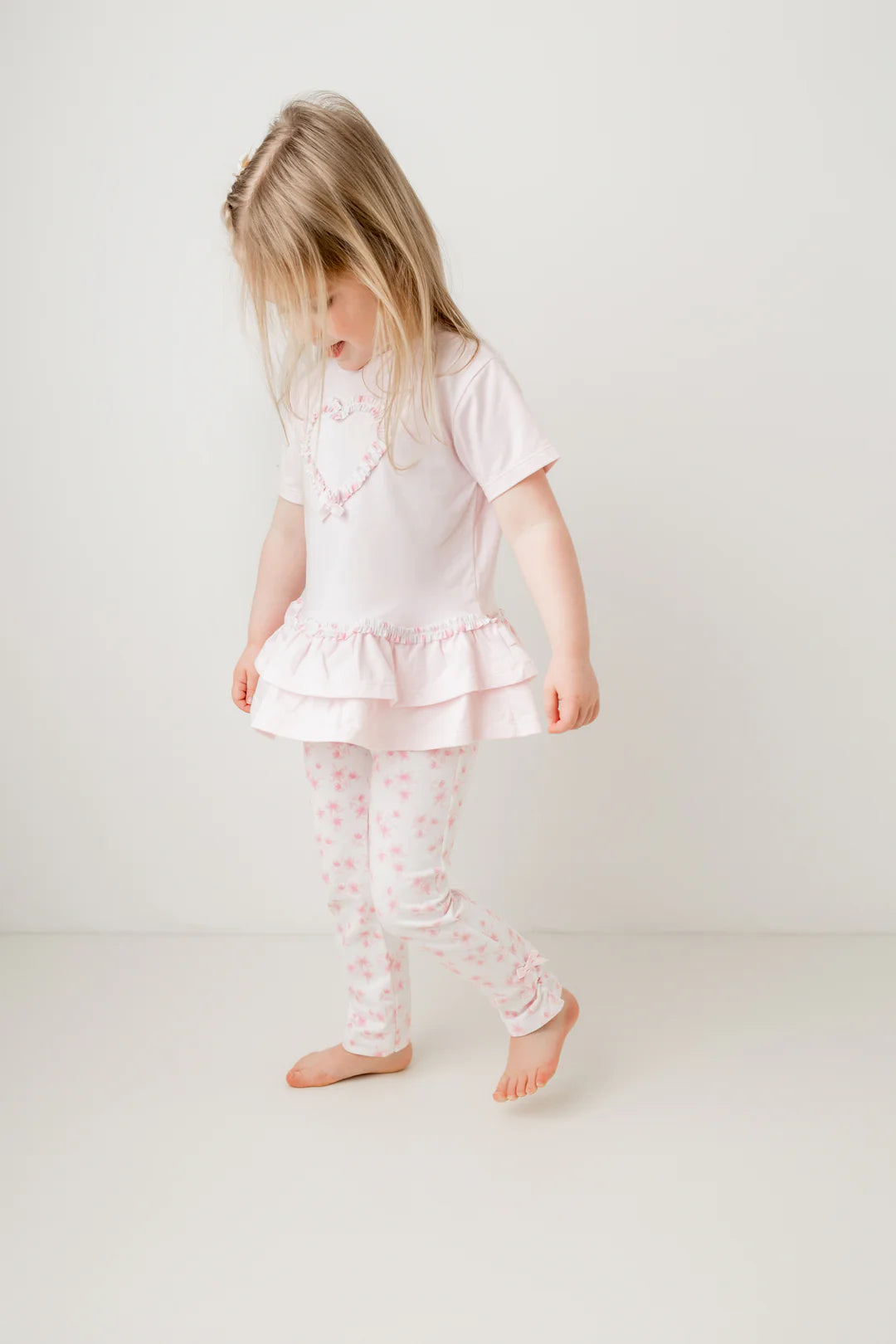 Pastels & Co Girls Lacey Pink Legging Set