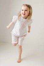 Pastels & Co Girls Pink Floral Short Set