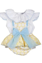 SS26 Naxos Girls Lemon and Blue Shirt & Romper