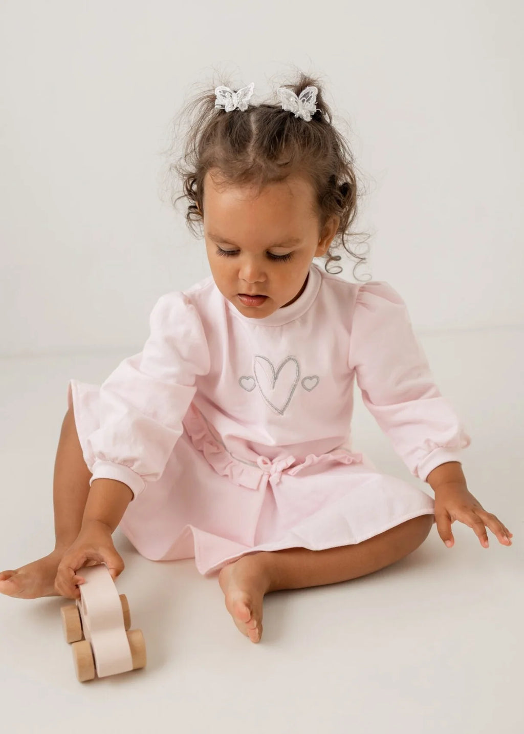 AW25 Pastels & Co Girls Sophie Pink Dropped Waist Dress