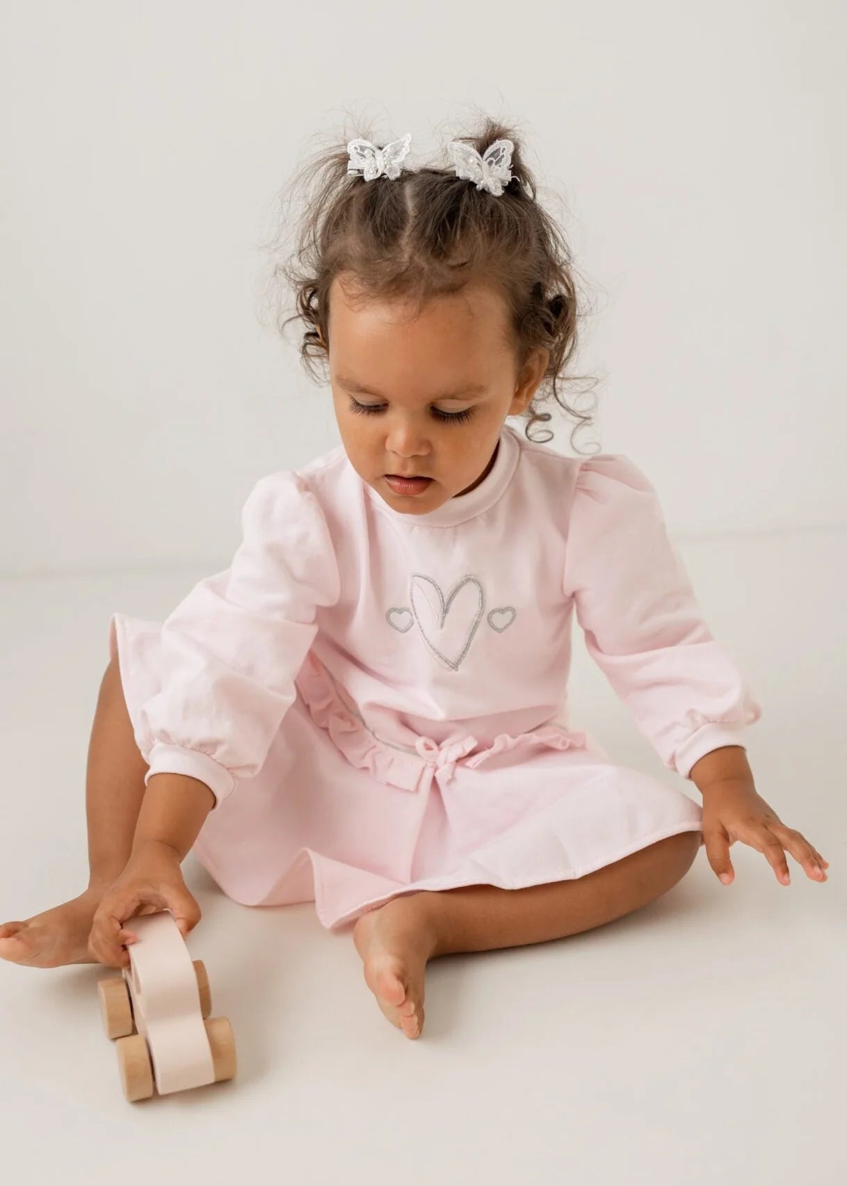 AW25 Pastels & Co Girls Sophie Pink Dropped Waist Dress