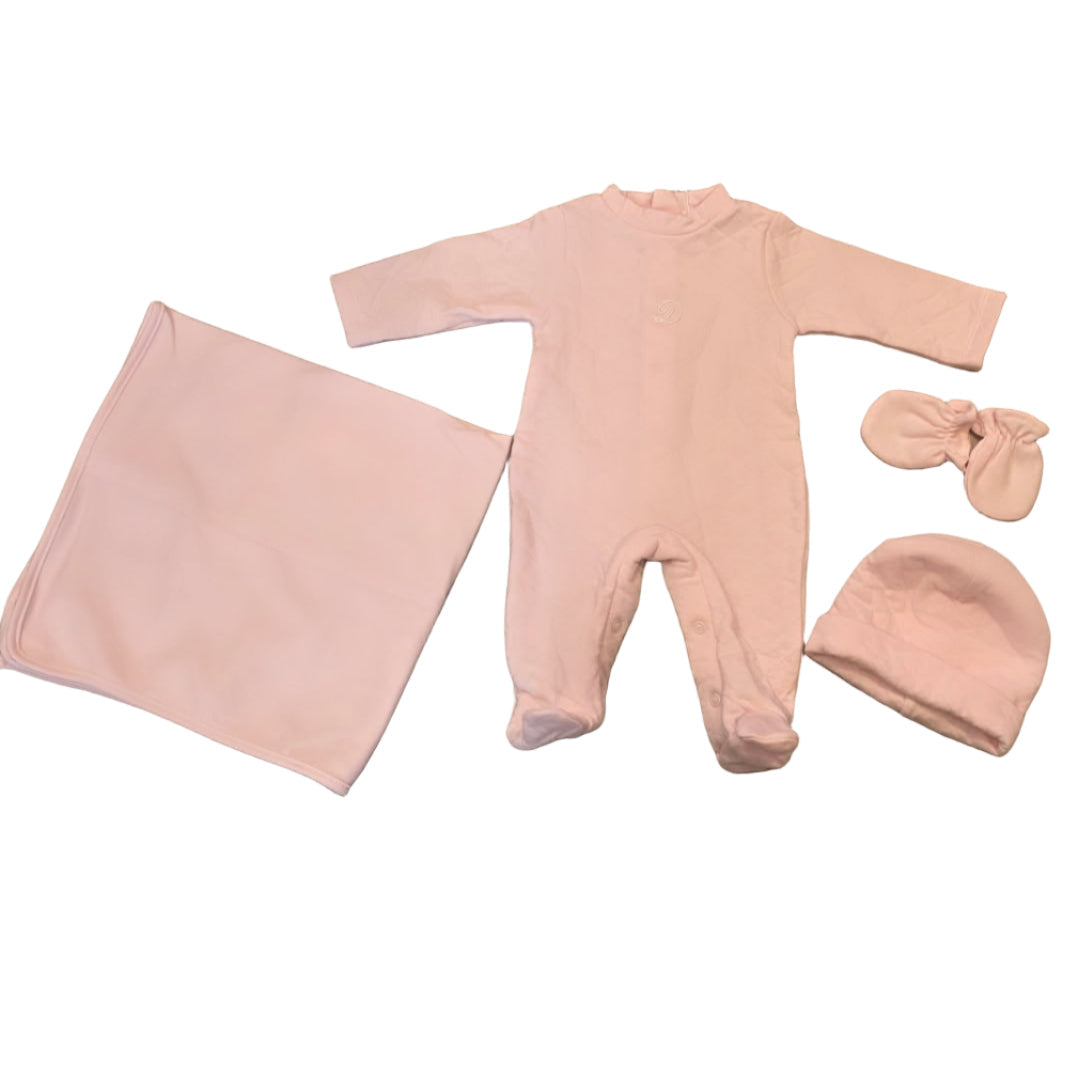 Deolinda Girls Pink Babygrow, Hat, Blanket and Mittens Box Set DBI232200