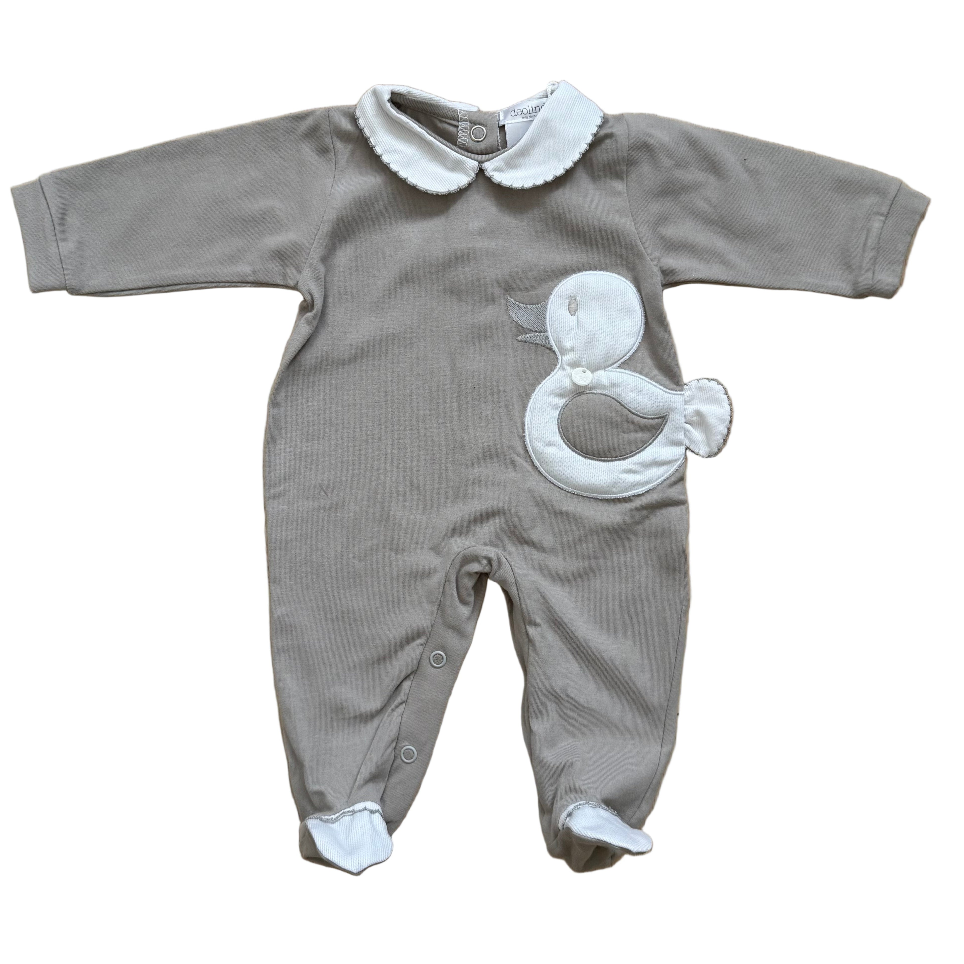 Deolinda Unisex Grey Duck Baby Grow DBV24113
