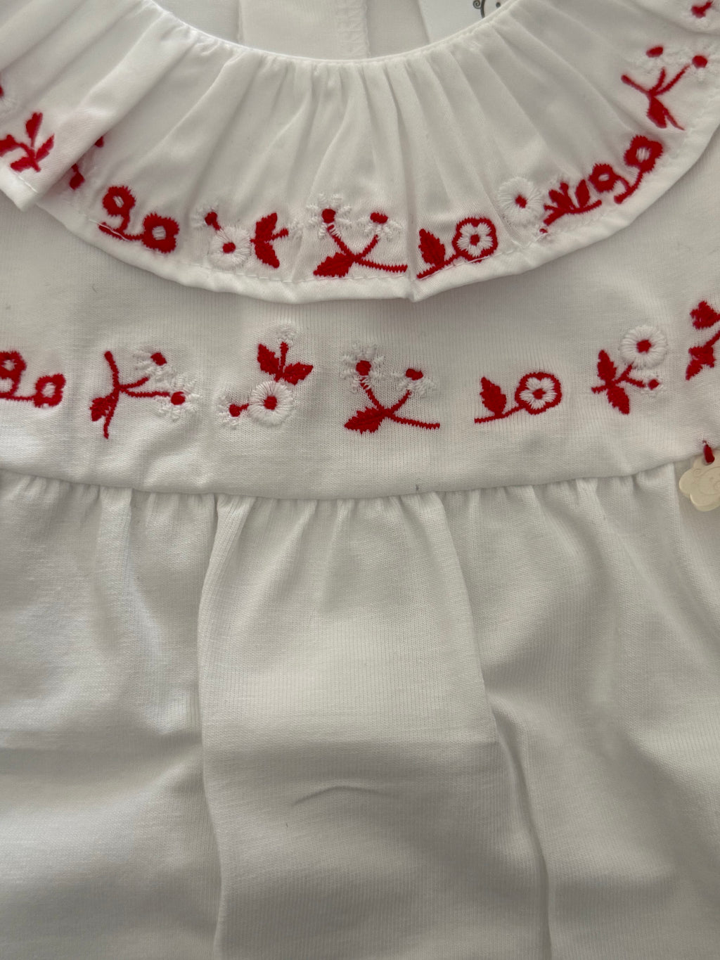 Deolinda Baby Girls White & Red Babygrow DBV24102