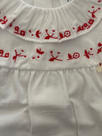Deolinda Baby Girls White & Red Babygrow DBV24102