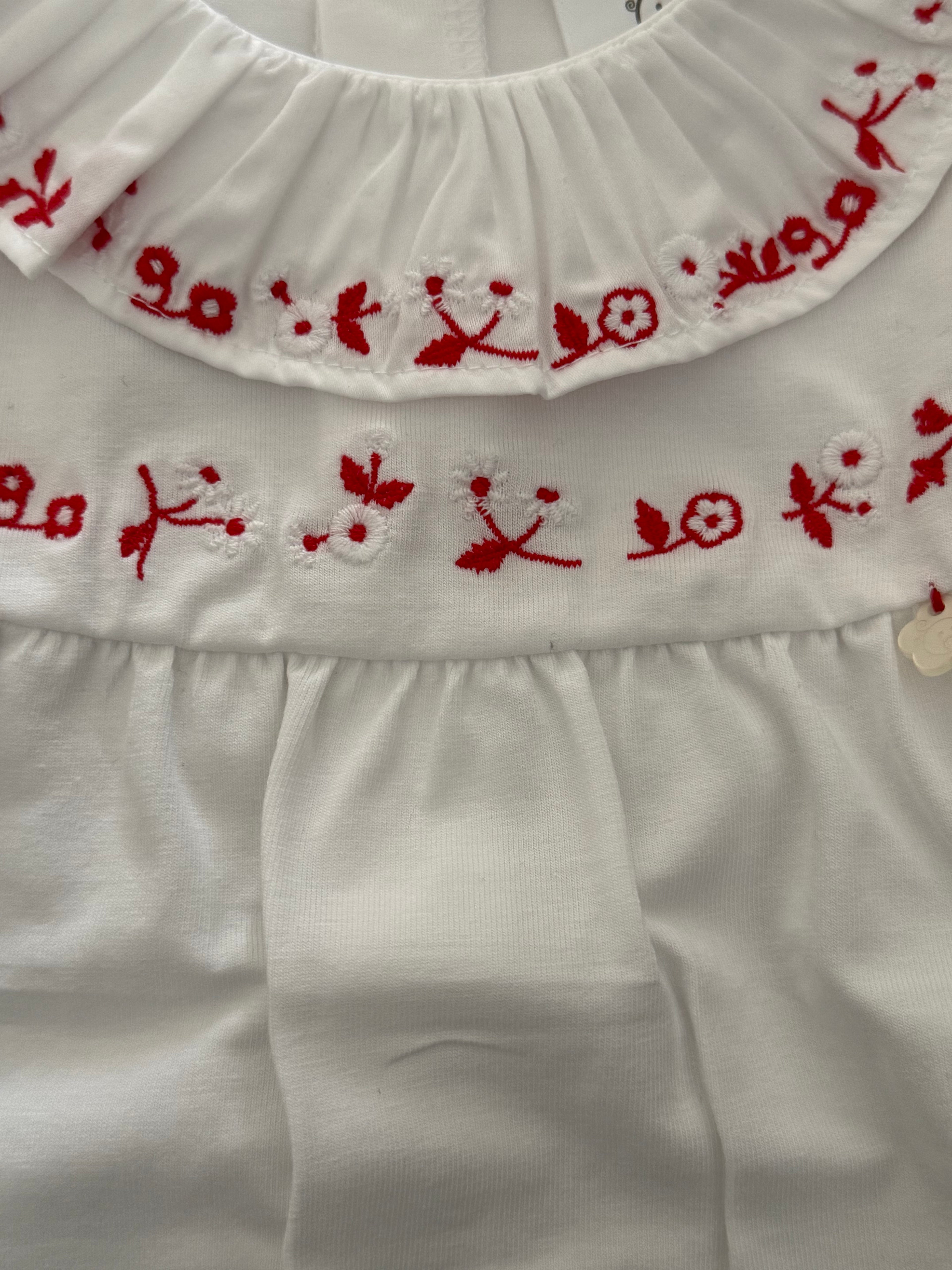 Deolinda Baby Girls White & Red Babygrow DBV24102