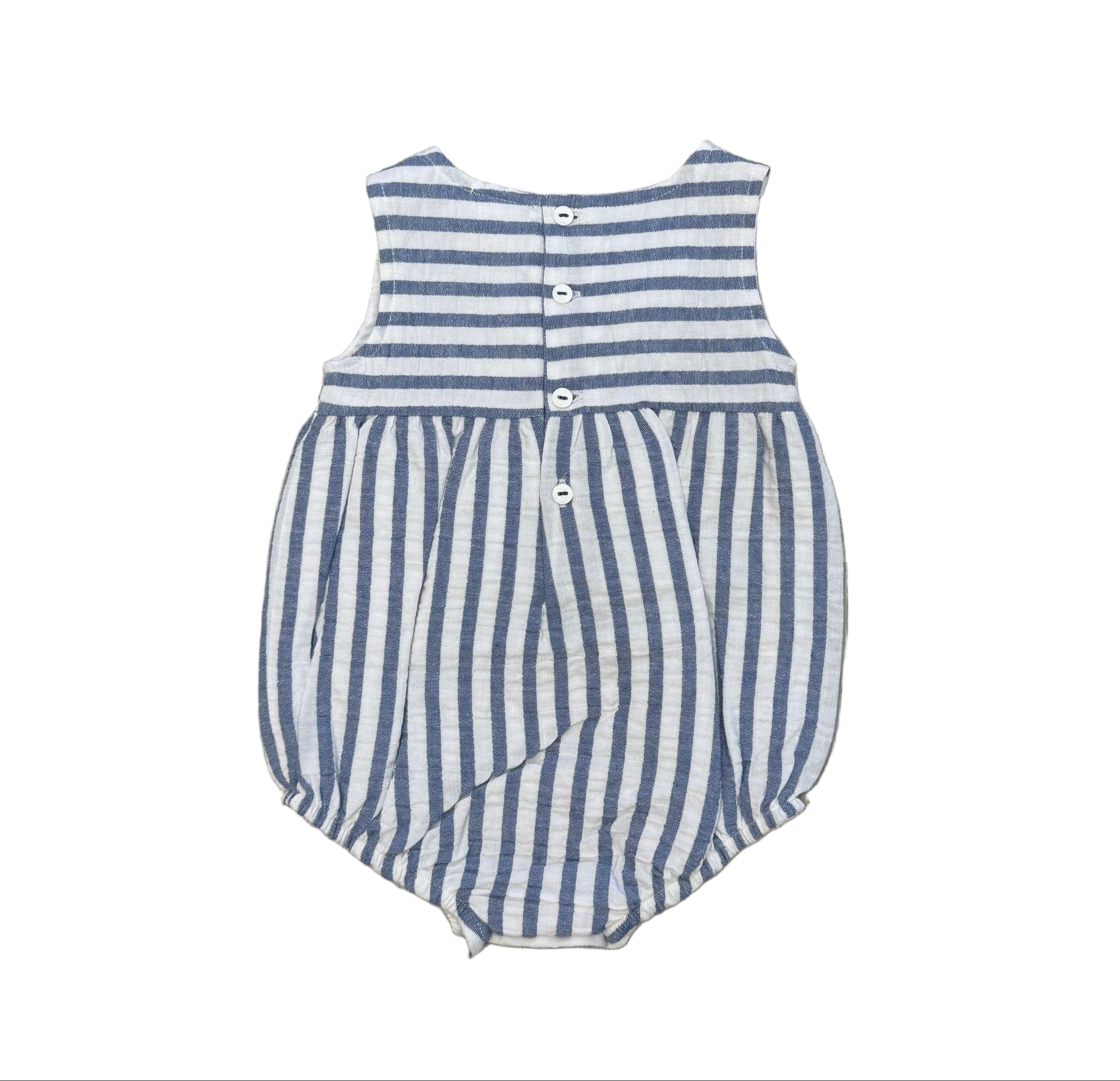 Deolinda Unisex Stripe White & Blue Romper DBV24523
