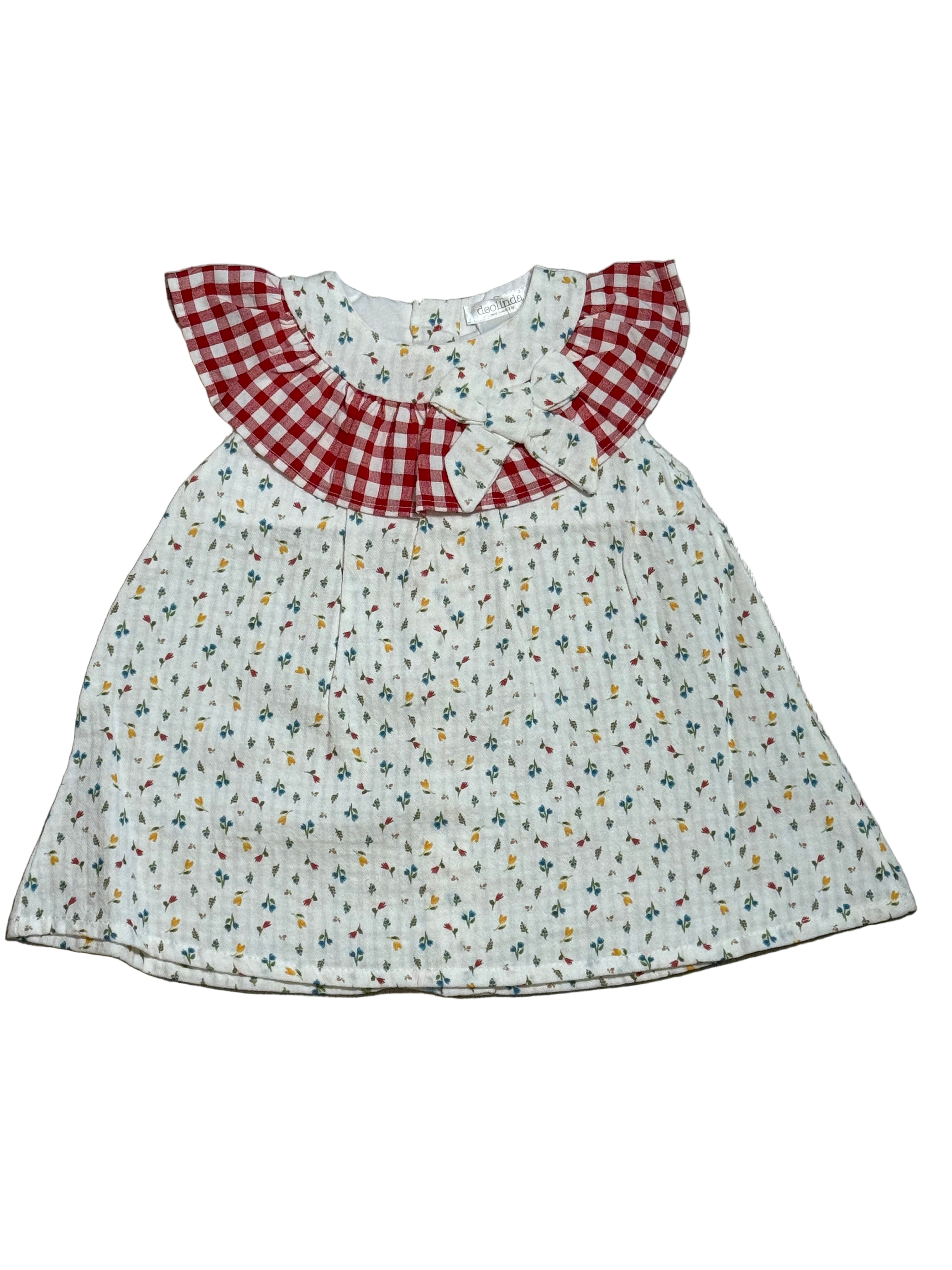 Deolinda Baby Girls Floral and Gingham Dress