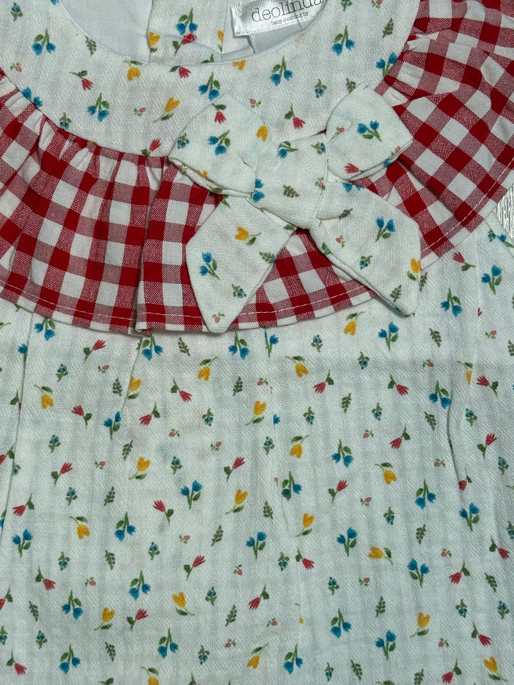 Deolinda Baby Girls Floral and Gingham Dress