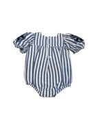Deolinda Baby Girls White & Blue Stripe Romper DBV24522