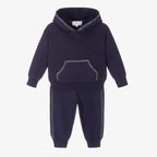 Beau KiD Girls Navy Blue Knitted Tracksuit