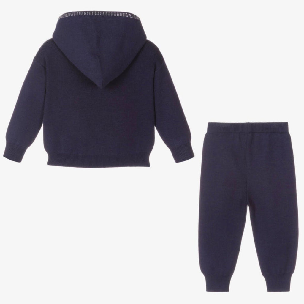 Beau KiD Girls Navy Blue Knitted Tracksuit