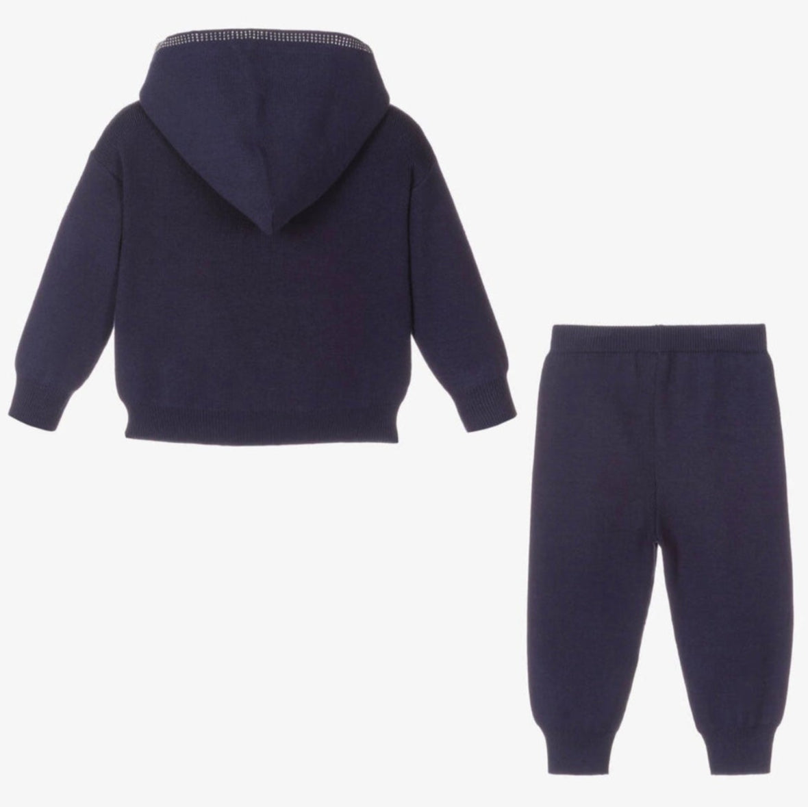 Beau KiD Girls Navy Blue Knitted Tracksuit