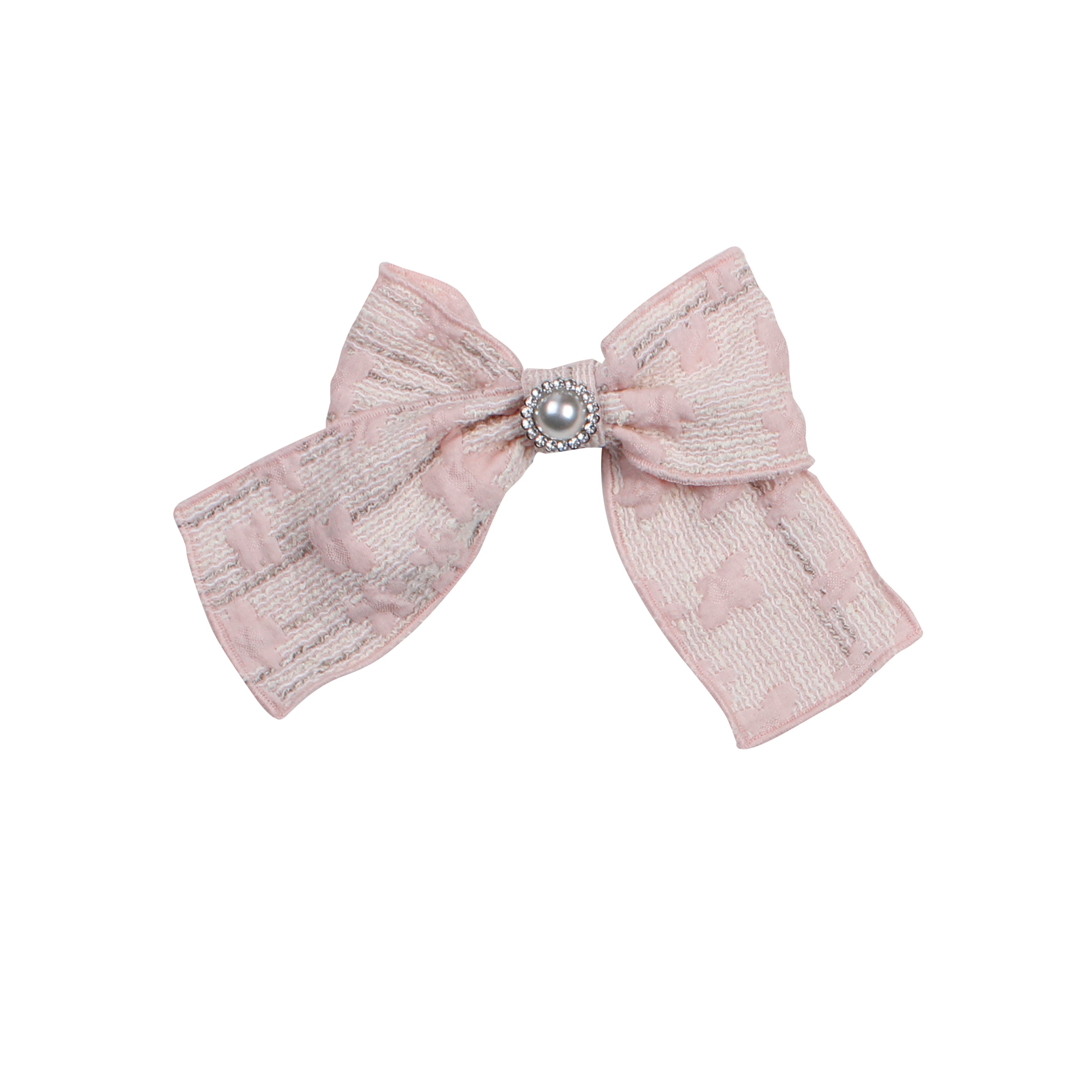 SS26 Naxos Girls Pink Jaquard Hair Bow