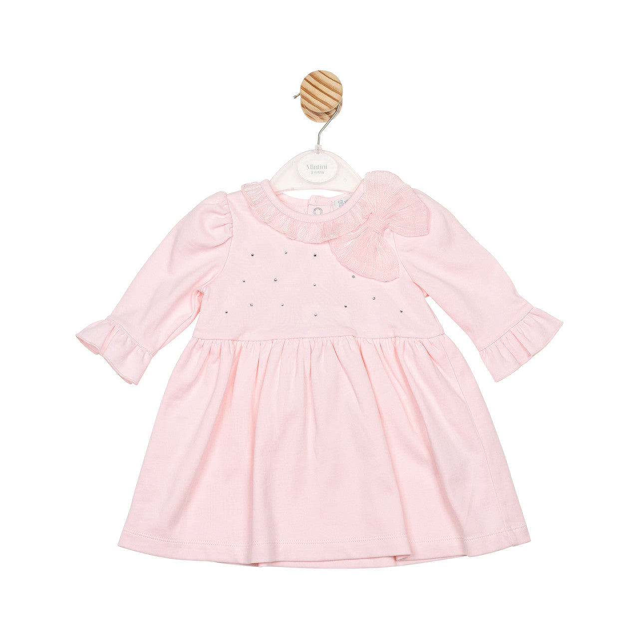 AW25 Mintini Girls Pink Dress with Diamante Detail