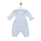 AW25 Mintini Girls Blue Top & Dungaree Set with Diamante Detail