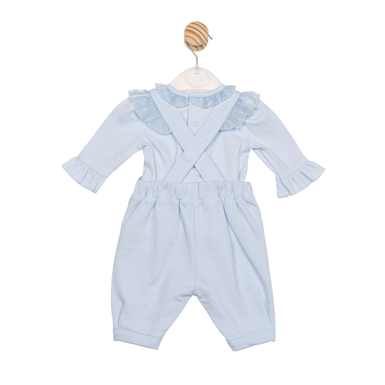 AW25 Mintini Girls Blue Top & Dungaree Set with Diamante Detail