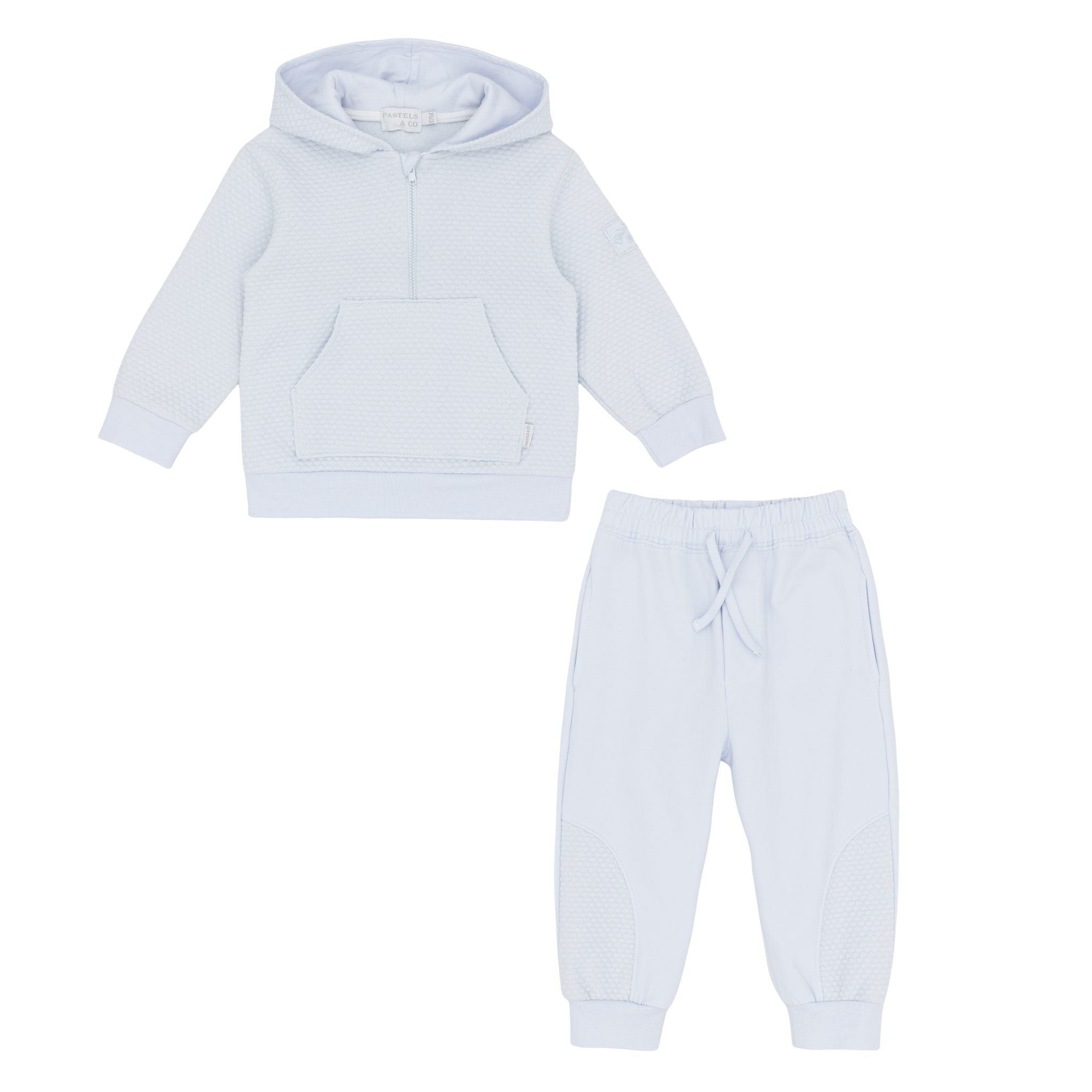 Pre Order AW26 Pastels & Co Boys Blue Hooded Quarter Zip Track Suit