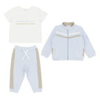 AW26 Pastels & Co Boys Blue & Beige Hooded 3 Piece Track Suit - Philip